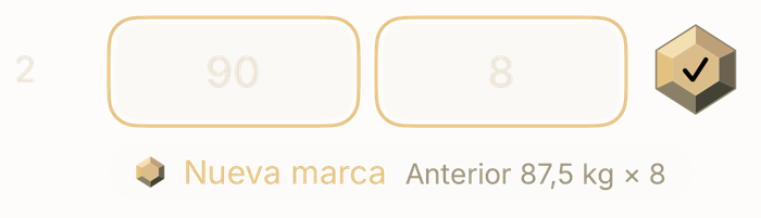 Serie 2 superada: 90 kg × 8 frente a la marca anterior de 87,5 kg × 8.